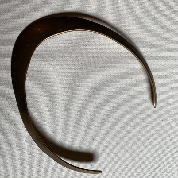 Very sleek vintage brass choker necklace - Picture 3 of 10